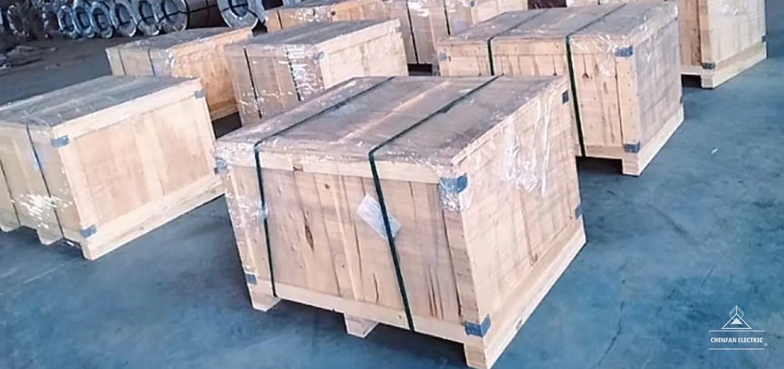Wooden export cases prepared in the workshop