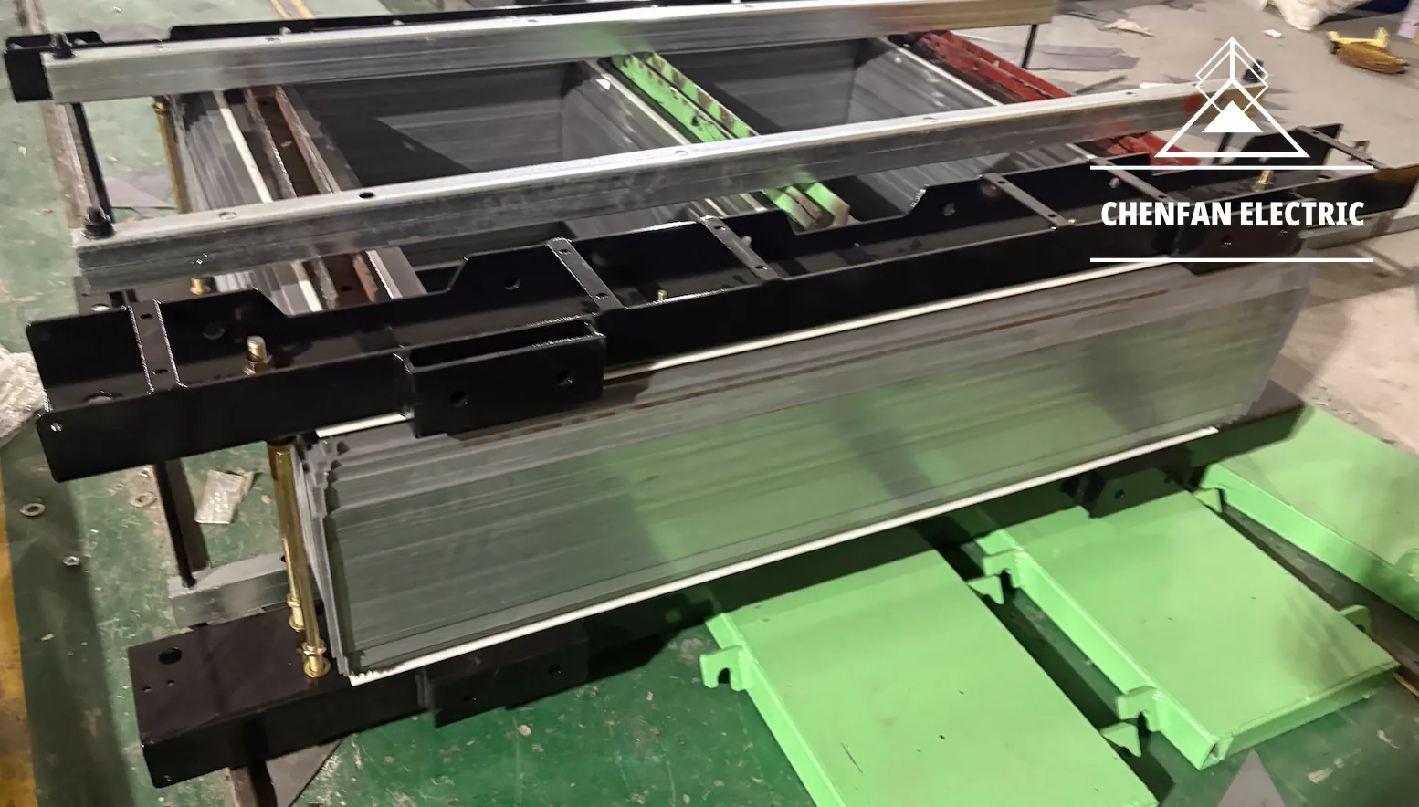 Transformer-core stack on an assembly station