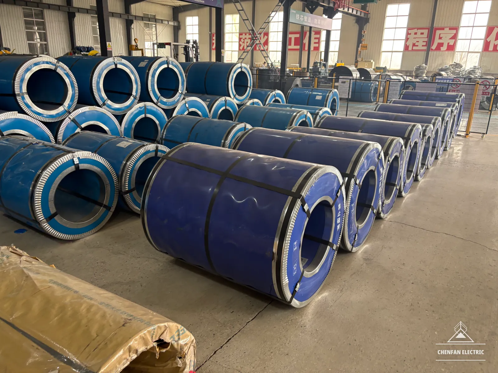 Protected CRGO strip coils in storage