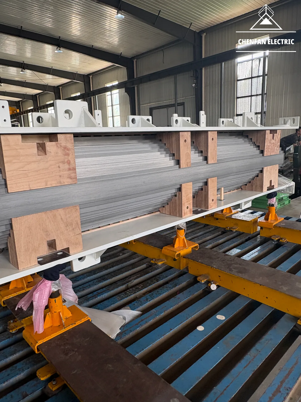 Clamped core assembly on support fixtures