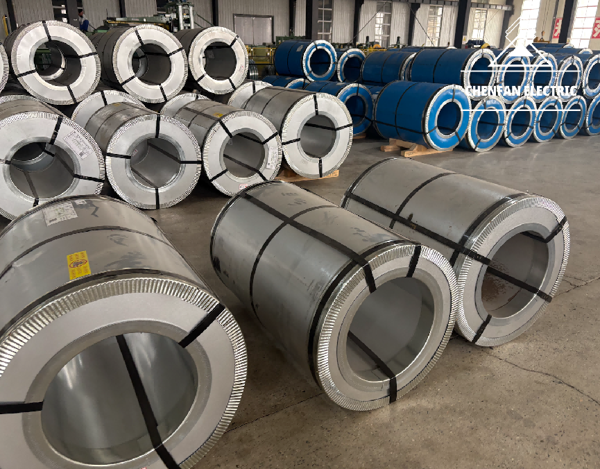 Original CRGO coils in the material warehouse