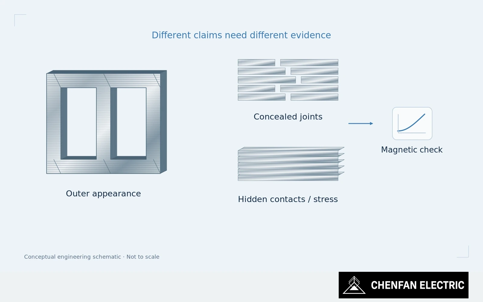 A clean outer core is paired with concealed joint and contact variables and an independent magnetic-response check.